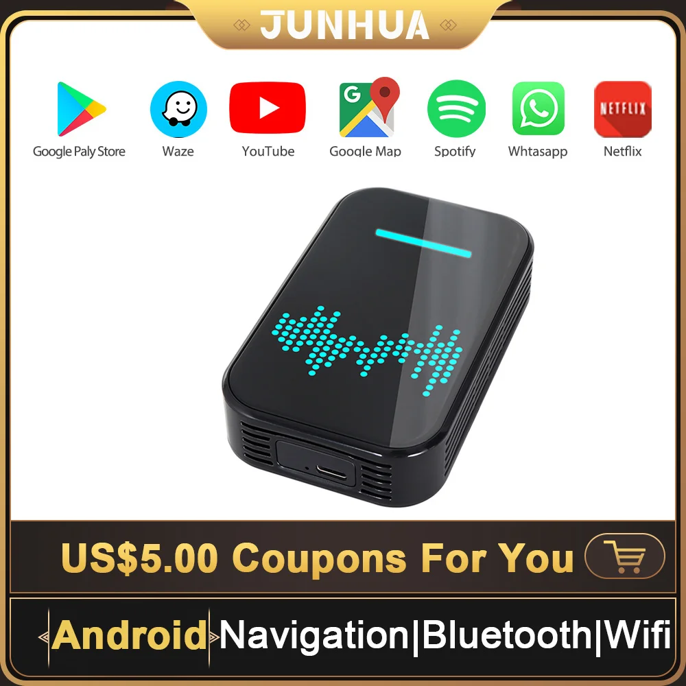 

JUNHUA Wireless CarPlay Box Android 4K GPS WIFI For VW Tiguan Polo Golf Passat BMW AUDI BENZ SKODA Seat Leon Chevrolet Honda