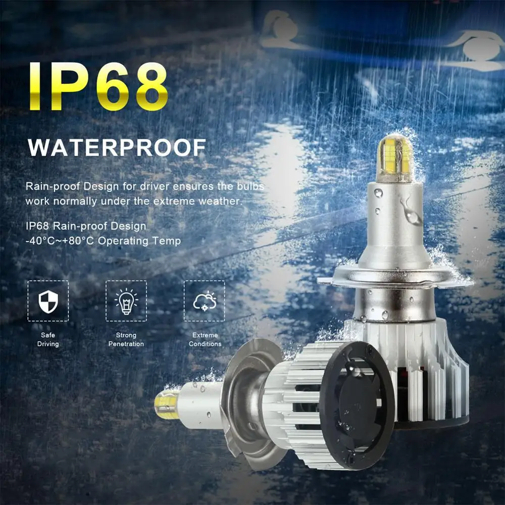 

2pcs High Power H7 LED Lamp Car Headlight Bulbs 8 Sides 3D 110W LED Canbus 360 Degree 6000K 18000LM Auto Light 12V 24V