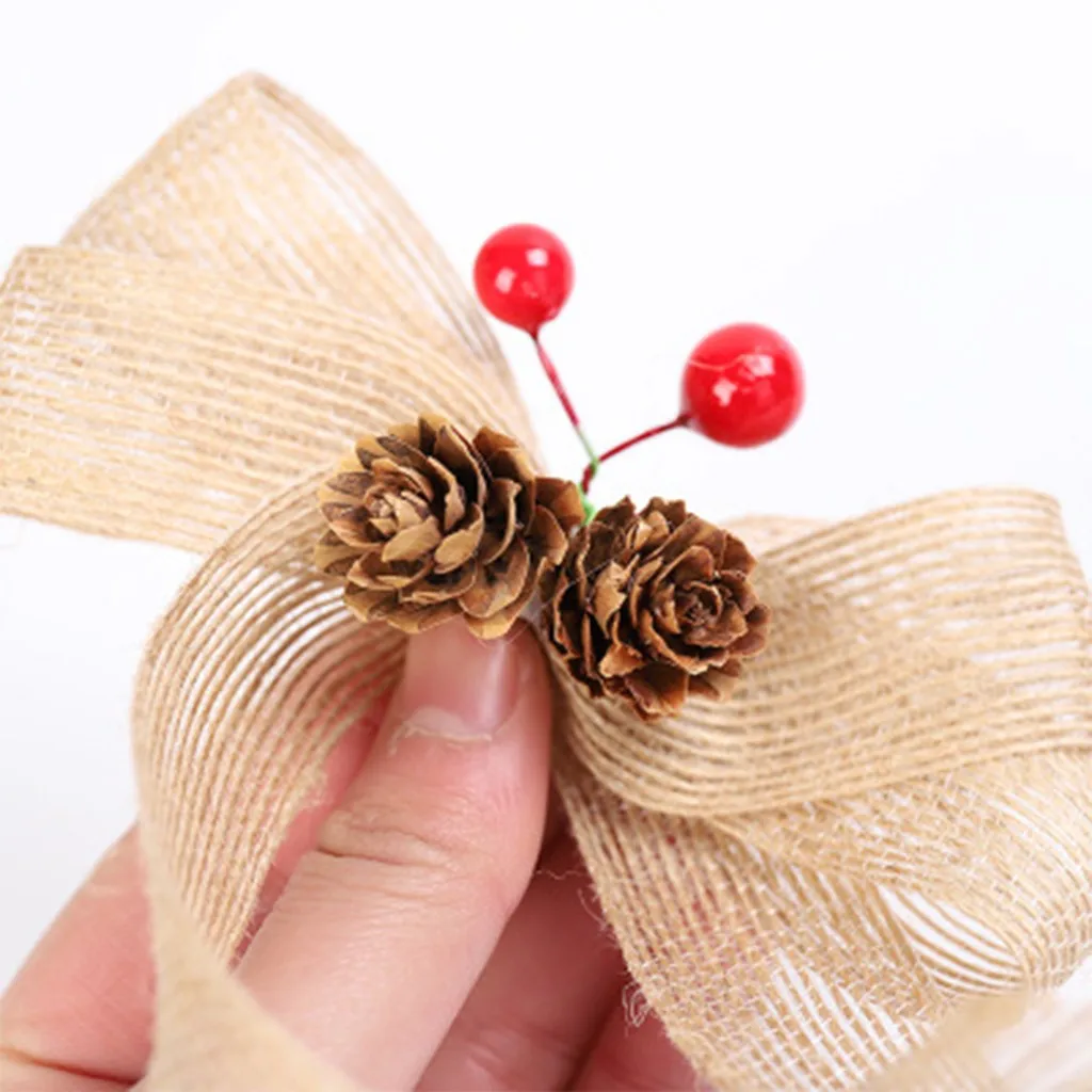 Рождественские конусы красные фруктовые украшения банты для рождественской
