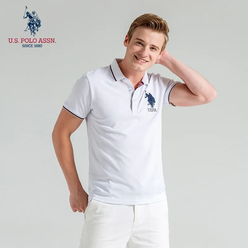 Мужская летняя рубашка-поло с вышитым логотипом | одежда