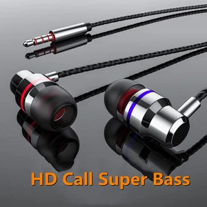 2021 stereo bass headphone in ear universal 3 5mm wired earphones metal hifi earpiece with mic for xiaomi samsung huawei phones free global shipping