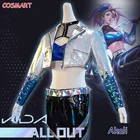 Игра LOL KDA кДа Akali изо всех сил Idol SJ команда костюм карнавальный костюм; Костюм для хеллоуина; Наряд для вечеринки для девочек; Новинки для женщин 2020