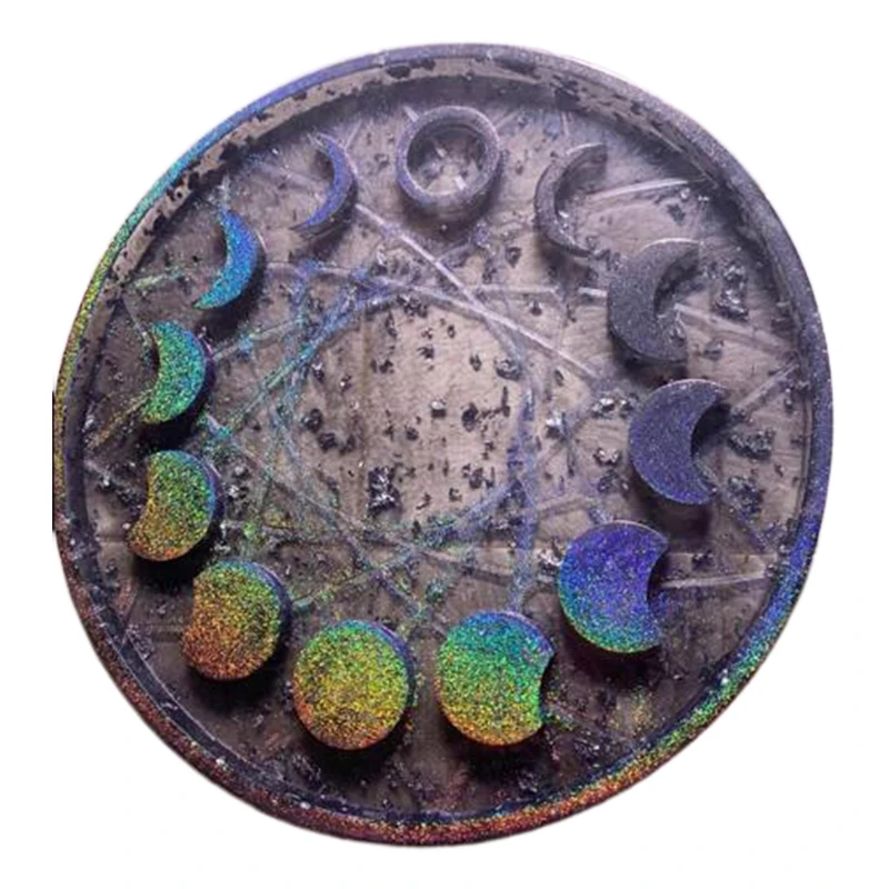 

1Pc Star Moon Clock Dial Crystal Epoxy Resin Mold Lunar Eclipse Moon Phase Ornament Plate Silicone Mould DIY Crafts Making Tool