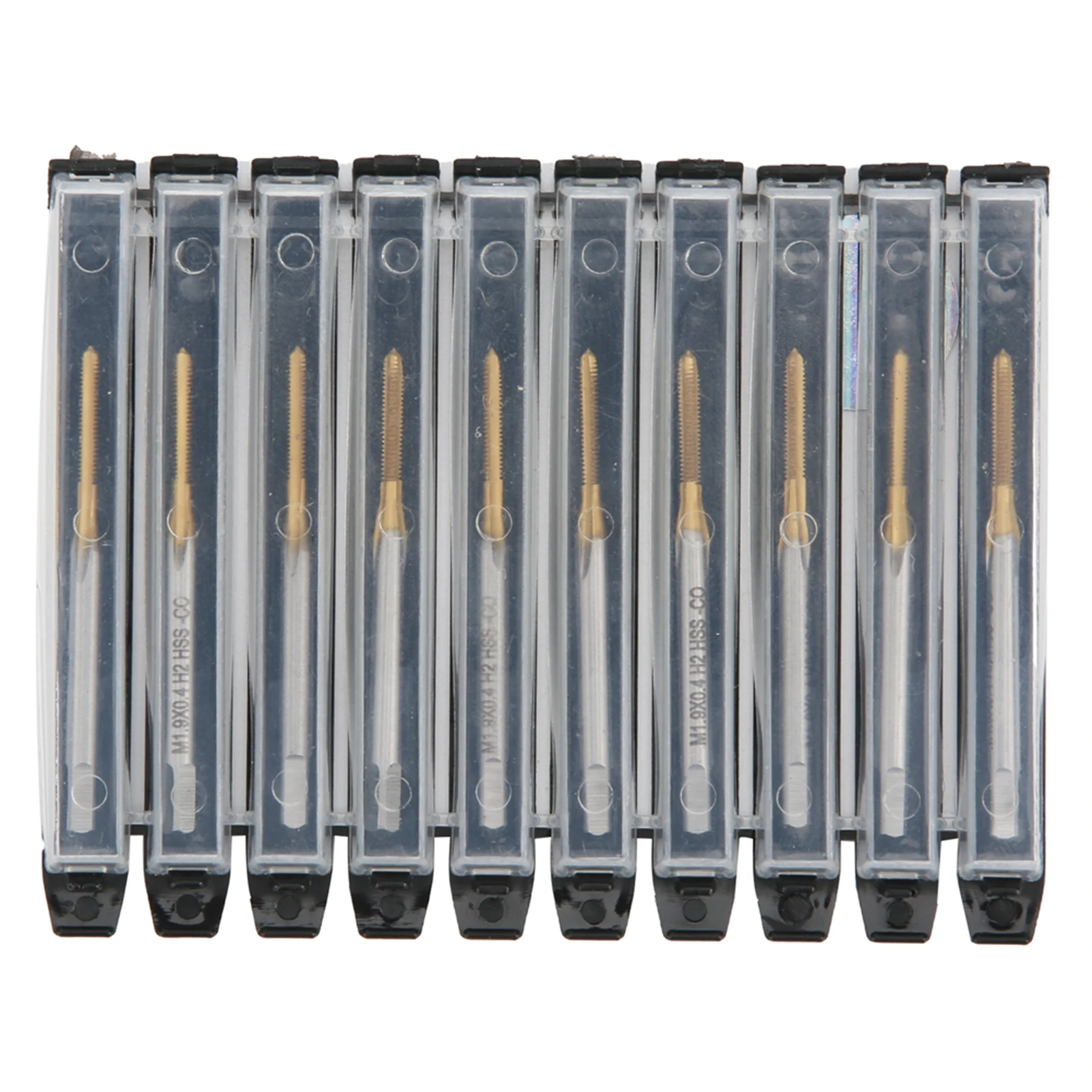 

6pcs M1.9 x 0.4 Screw Tap Set Coated HighSpeed Steel Metric Coarse Thread Tap Drill Bits Screw Machine Compound Hand Tools