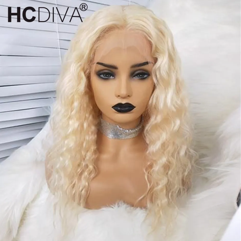 Бразильский парик из натуральных волнистых волос блонд 613 дюймов 13*4 дюйма