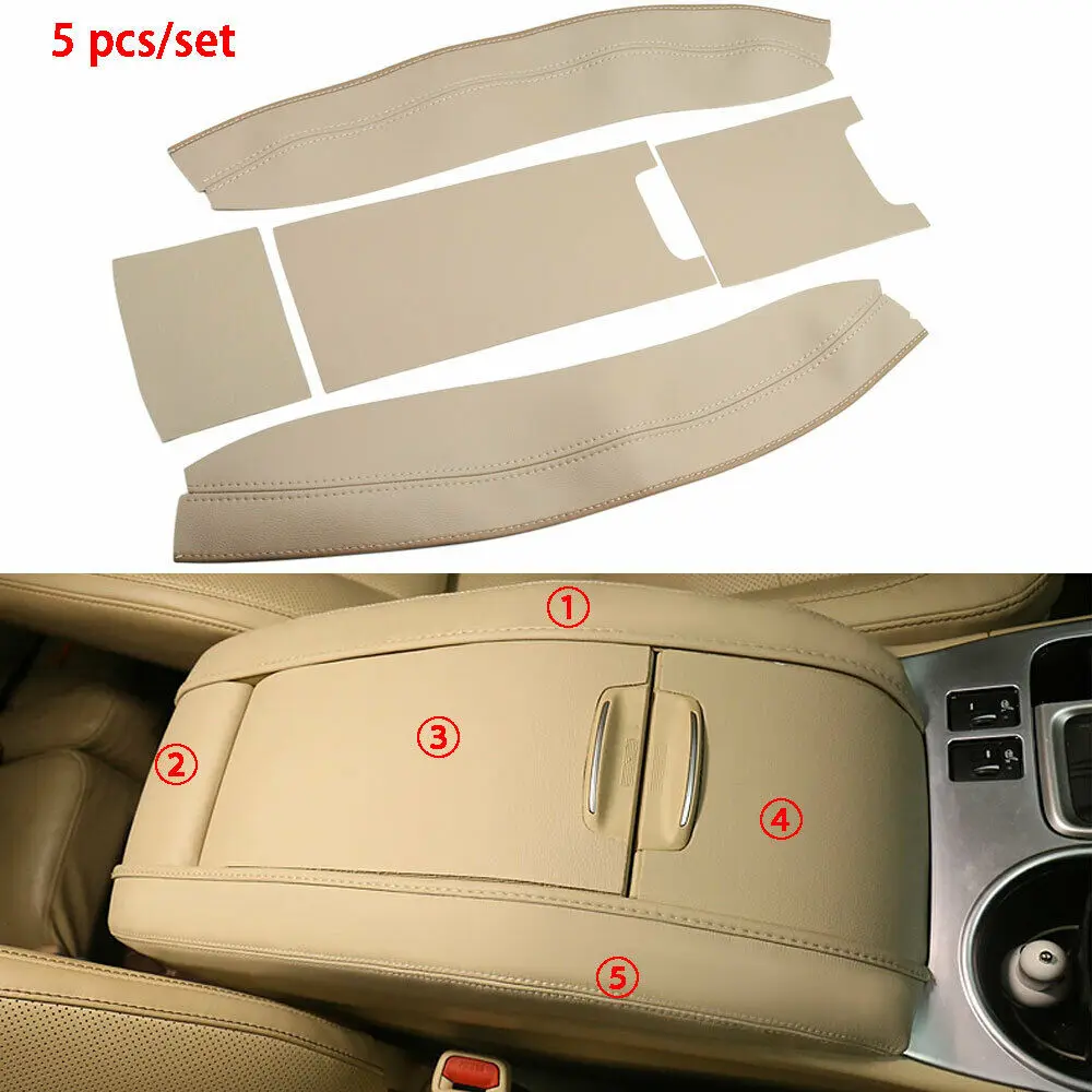 

Beige Car Center Console Armrest Box Cover Trim Shell For Toyota Highlander 2015-2018