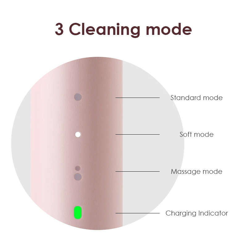 

WHITE PINJING EX3 Sonic Electric Toothbrush Ultrasonic Automatic Smart Tooth Brush USB Wireless Charge Base Waterproof