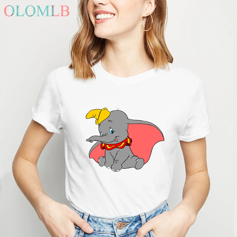 Футболка Dumbo Женская Очаровательная футболка с принтом в виде слона животным femme