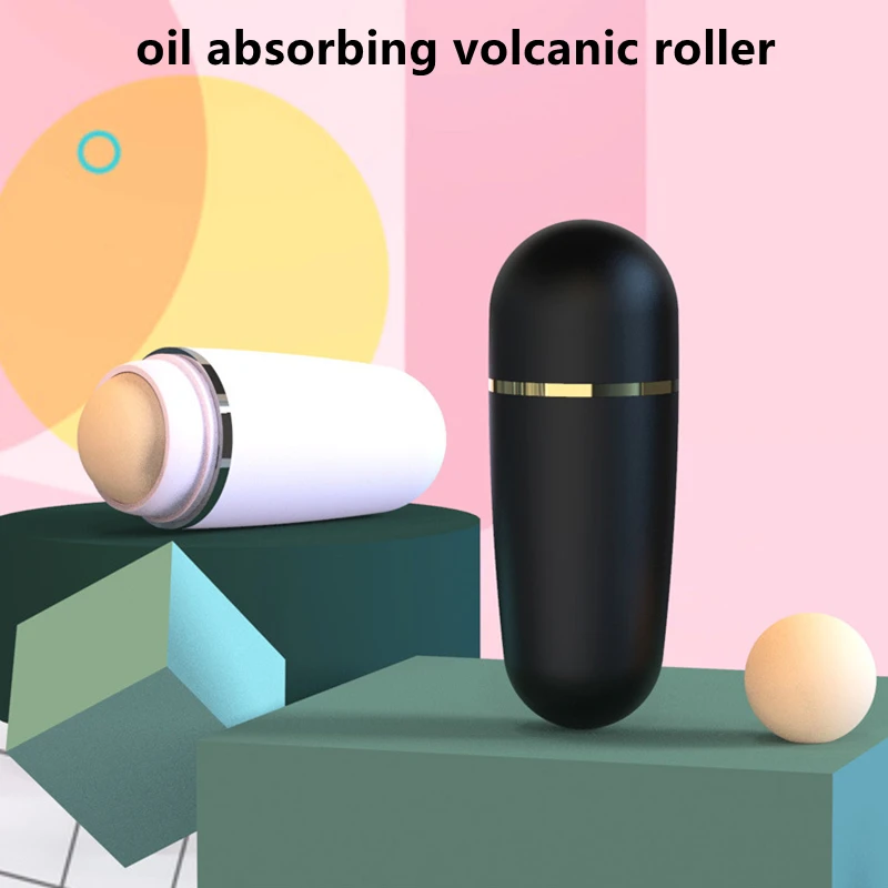 

3Colors Face Oil Absorbing Roller Face T-zone Oil Removing Rolling Stick Ball Volcanic Stone Reusable Facial Roller