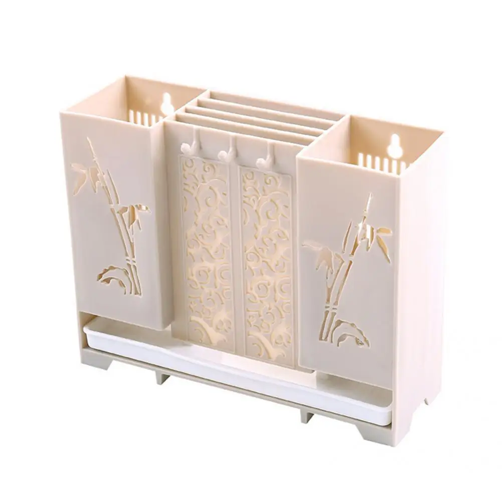 

Durable Seamless Hollow Back Movable Drain Tank Utensils Organizer for Restaurant Tableware Basket Utensils Organizer