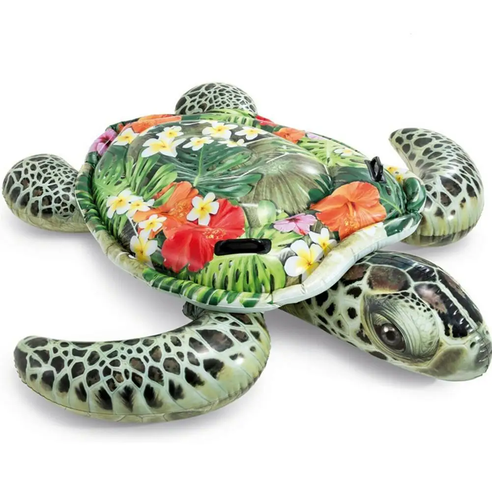 

61x67in Inflatable Sea Turtle Comfortable Pool Party Water Float Toys Kid Adults Water Fun Game Toys Float Rows Mattress Pads