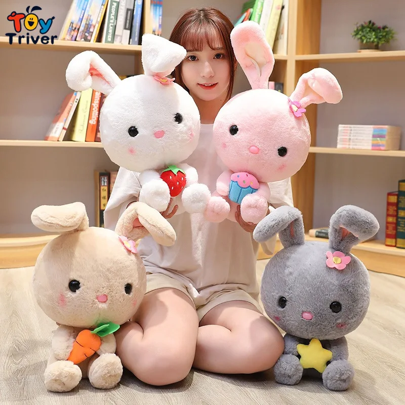 

Милый кролик, плюшевые игрушки, мягкие Мультяшные Четырехцветные кролики, мягкие игрушки-животные, куклы, декор для комнаты, детские подарк...