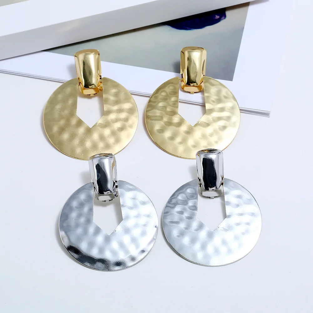 Европейские золотые серебряные серьги гвоздики для женщин геометрические