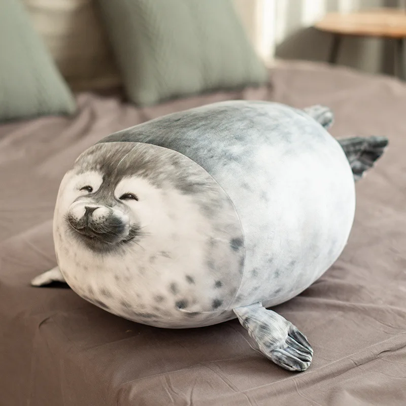Chubby Seal Pillow Stuffed Cotton Plush Animal Toy Seal Pillow Soft Fat Pillow Stuffed Cotton Animal Seal Plush Toy Xmas Gift