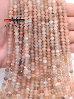 natural stone faceted color moonstone beads small section loose spacer for jewelry making diy necklace bracelet 15