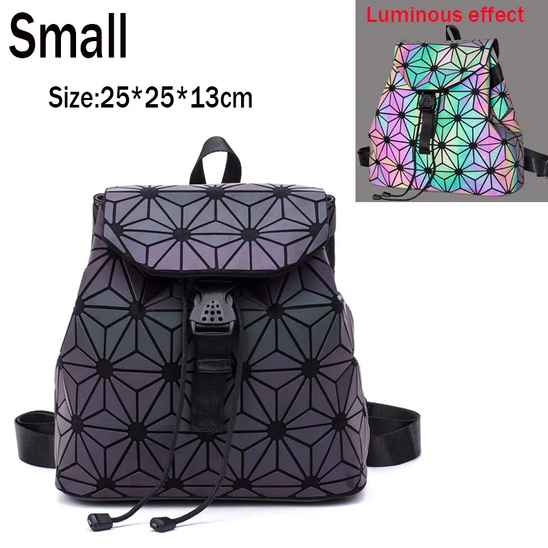 Luminous Small B Bao, женский рюкзак, светящийся, на шнурке, женский, повседневный рюкзак, геометрические рюкзаки, складные школьные сумки для девочек-подростков, Mochila - Цвет: Luminous Small B