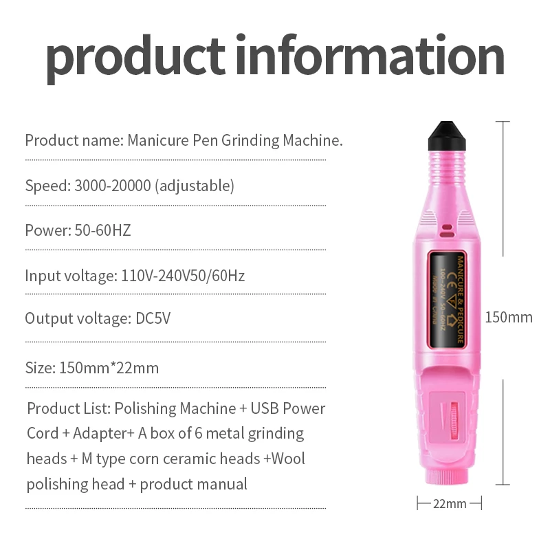 Портативный сверлильный станок для ногтей фрезерный сверло комплект резки 15000