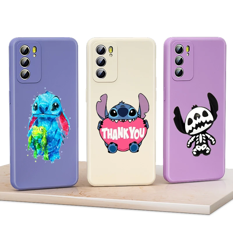 

Cute Stitch Anime Liquid Silicone Soft Phone Case For OPPO Reno 6 5 5K 5F 4F 4Z 4 3 2 2F 2Z Z Pro Plus Lite 5G Phone Case