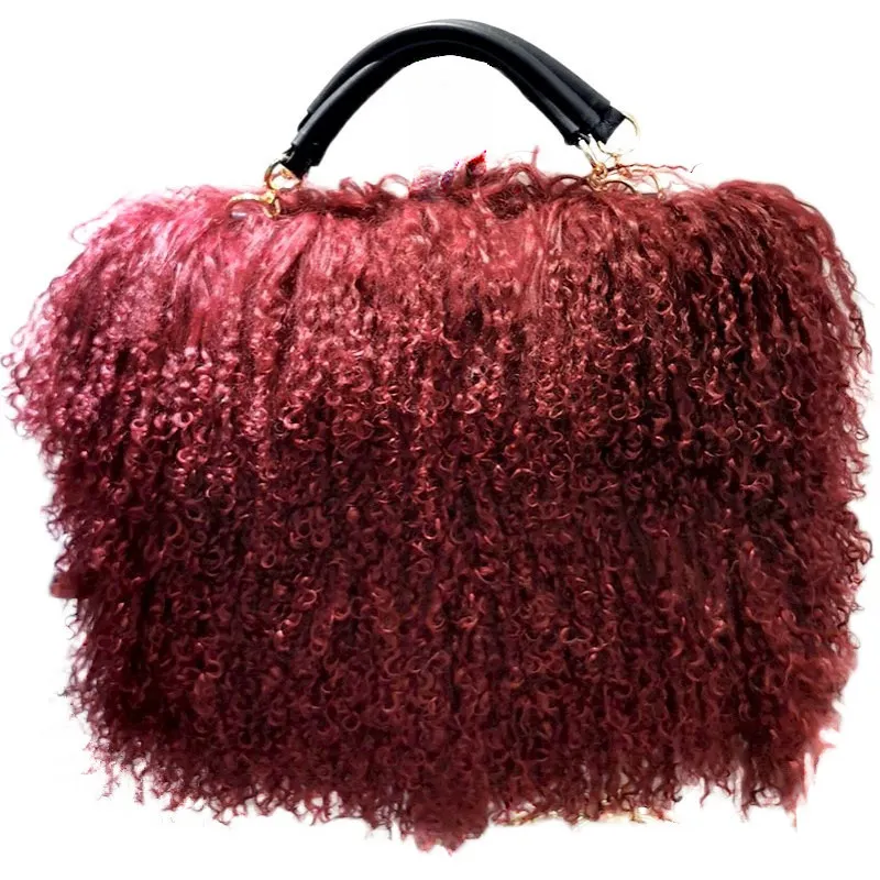 

Real Wool Bag Australian Beach Wool Fur Shoulder Bag Wool Ladies Handbag Large Capacity Fashion Luxury Handbags Handbags