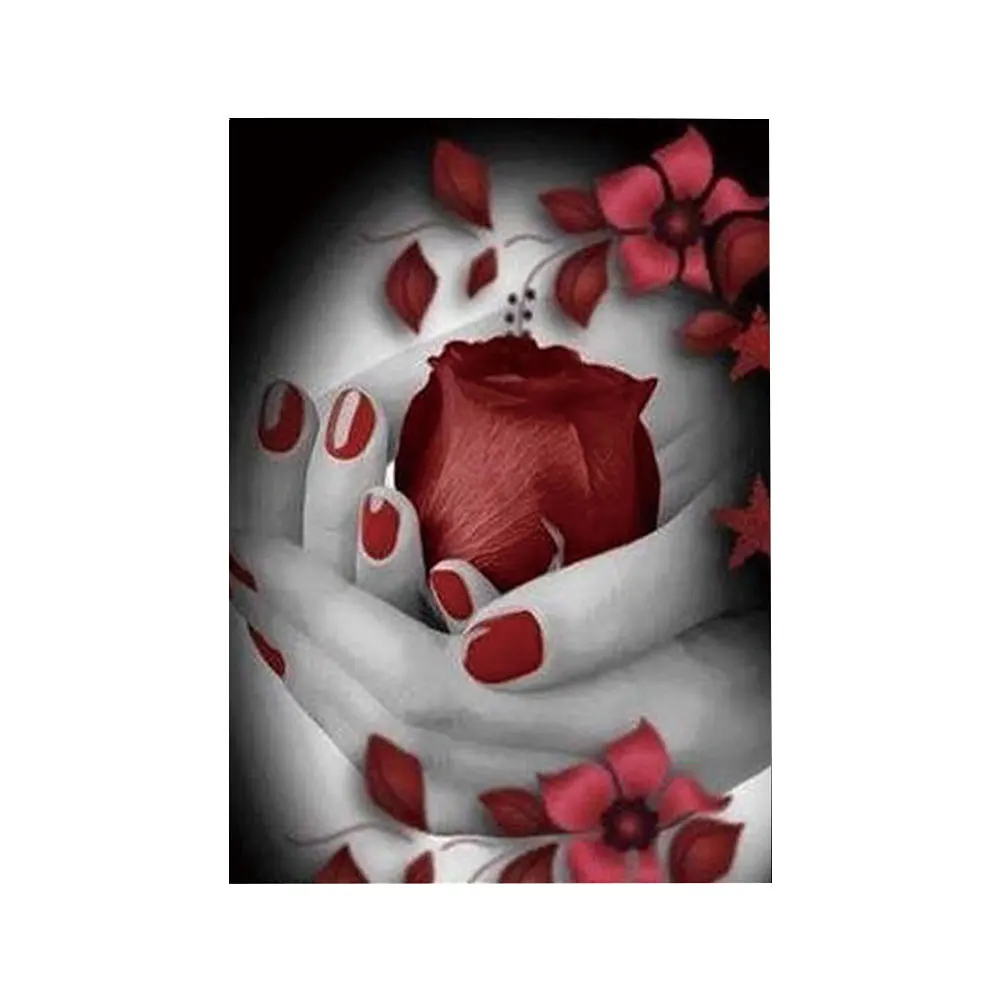 30*40 No Frame Diamond Painting Red Rose Pattern Full Round Cross Stitch DIY Games Wall Decor | Дом и сад