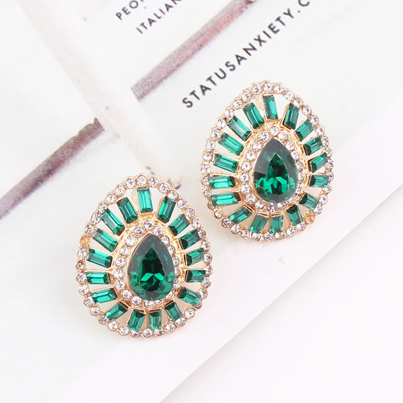 Женские Геометрические серьги гвоздики LUBOV роскошные золотые с родиевым