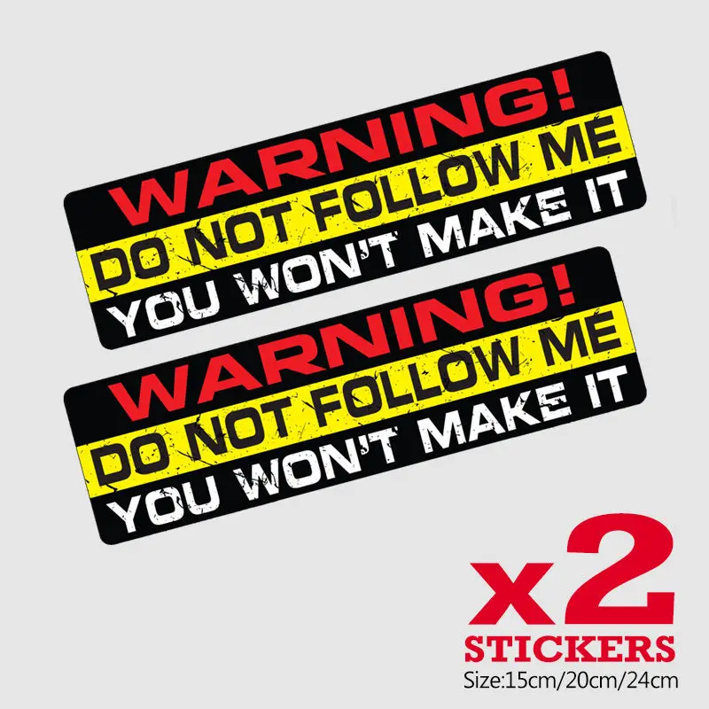 CK21897 #2 шт./упак. ПВХ наклейка не следуйте за мной, вы не сделаете это автомобильную наклейку, водонепроницаемые Автомобильные украшения на бампер, заднее стекло ким ынсук ким суён демон останься со мной