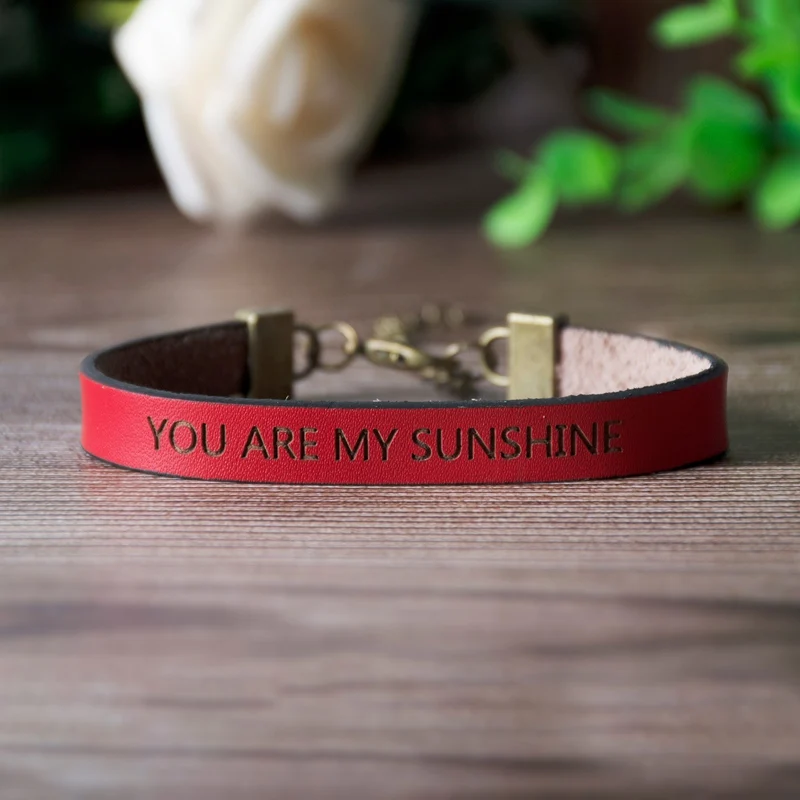YOU ARE MY SUNSHINE индивидуальный браслет из натуральной кожи для мужчин и женщин