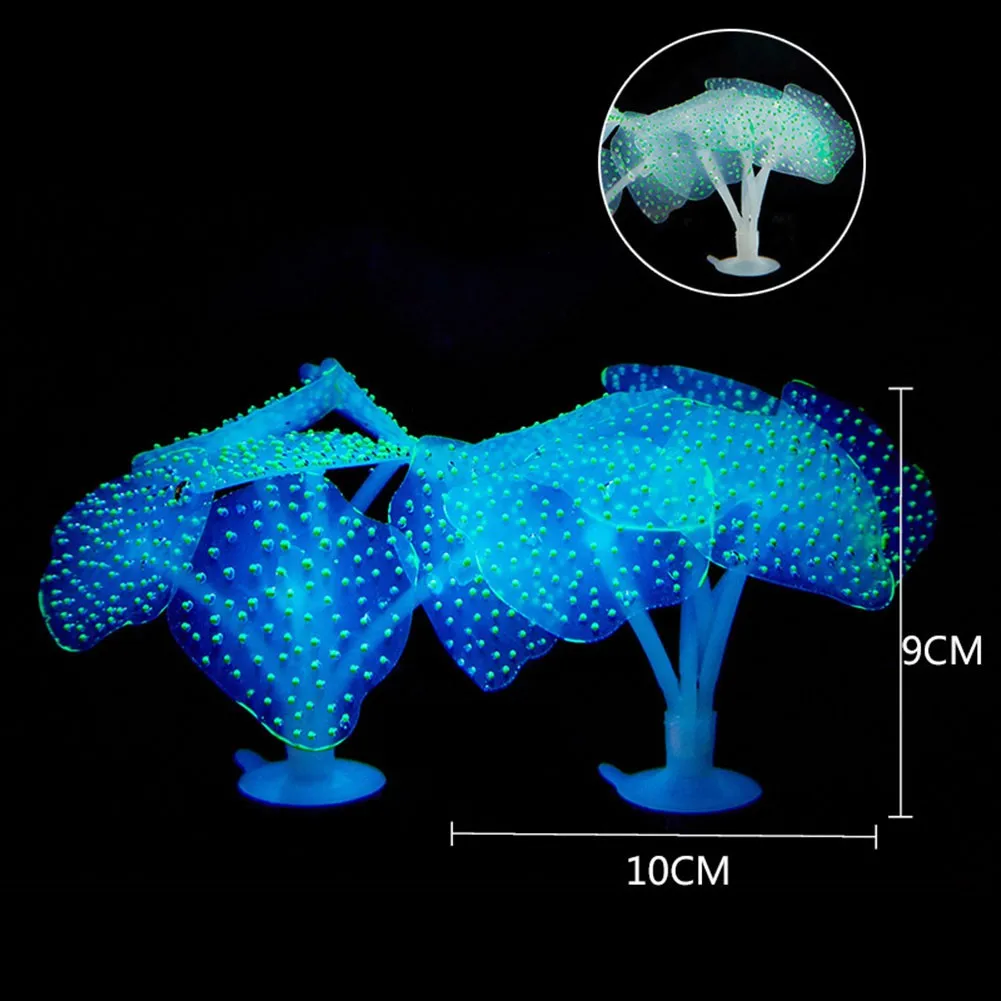 

Silicone Artificial Jellyfish Aquarium Coral Plant Fish Tank Underwater Luminous Aquatic Landscape Ornament Glowing Effect Decor
