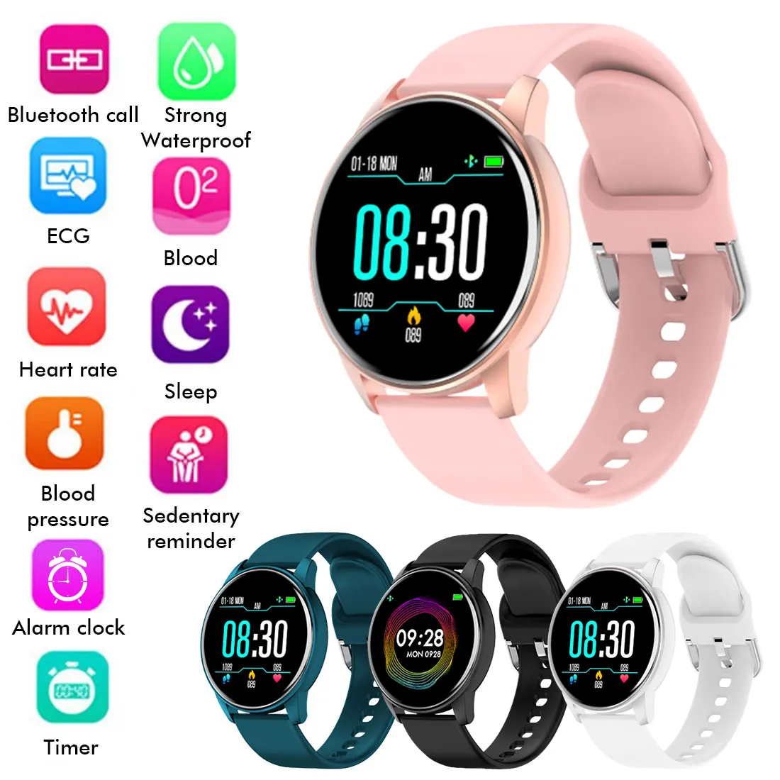 

ZL01 Bluetooth music smart bracelet exercise heart rate blood pressure blood oxygen sleep monitoring electronic bracelet