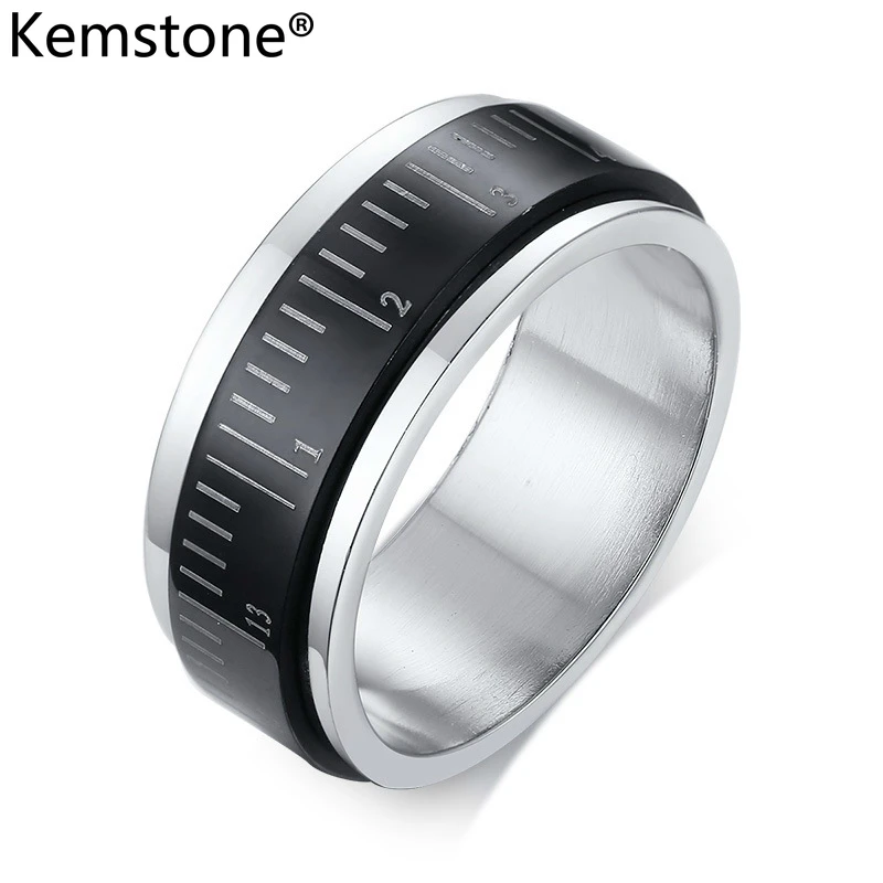 Kemstone креативные ювелирные изделия 8 мм нержавеющая сталь черная линейка