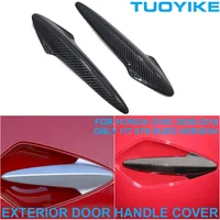 Car Styling Real Dry Carbon Fiber Exterior Outer Door Handle Cover Trim Sticker For Honda Civic FN2 FK2 8th EURO Only 2005-2010