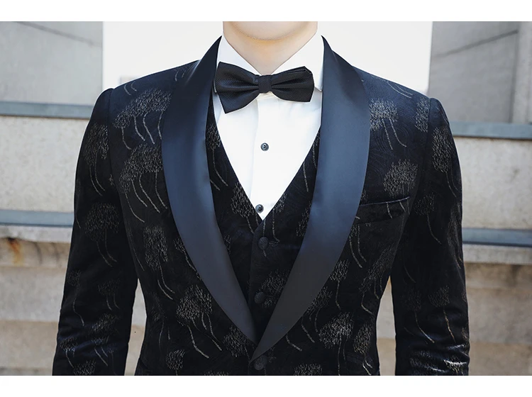 Осень, Vestito Da Sposo, костюм из 3 предметов, мужские свадебные костюмы, костюм с цветочным принтом, Homme Mariage, барочные костюмы для мужчин, 3XL