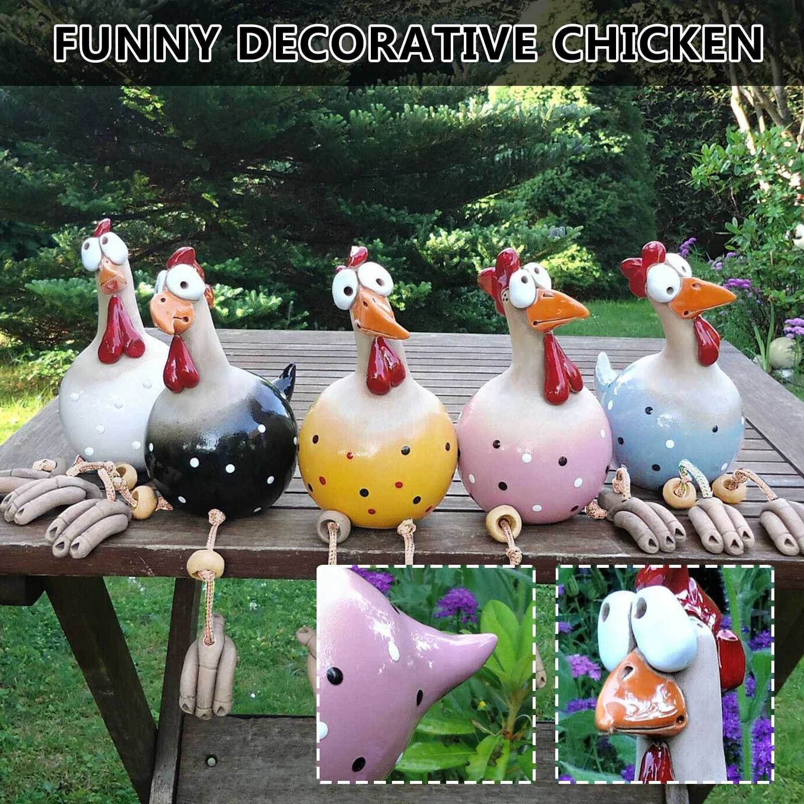 Креативное украшение курица садовая пробка петух край сидящей птицы в помещении