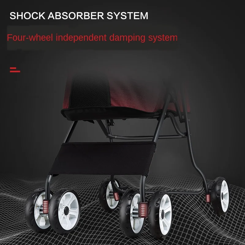 

Pet stroller can be folded lightly and medium-sized small dogs and dogs trolley Teddy cats go out scooter disabled