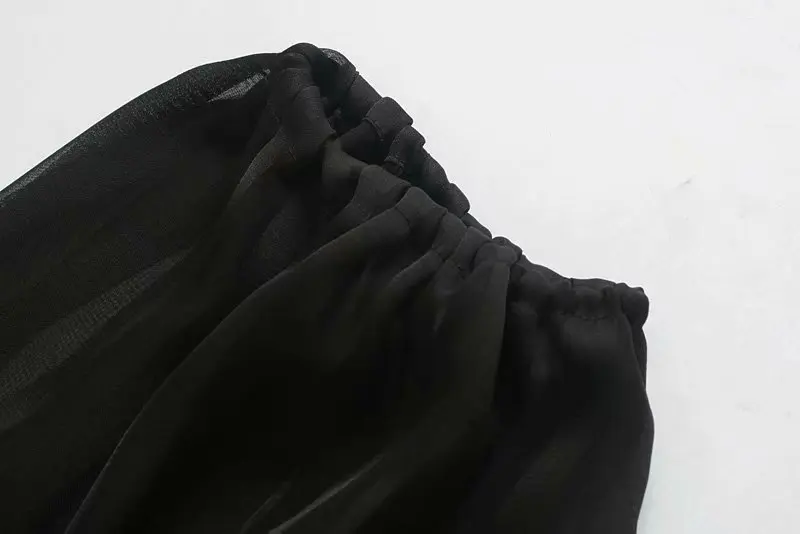 TRAF женские шикарные топы винтажная мода полосатая блузка из органзы воротник с лацканами фонарь рукав прозрачные сексуальные рубашки Blusas Mujer