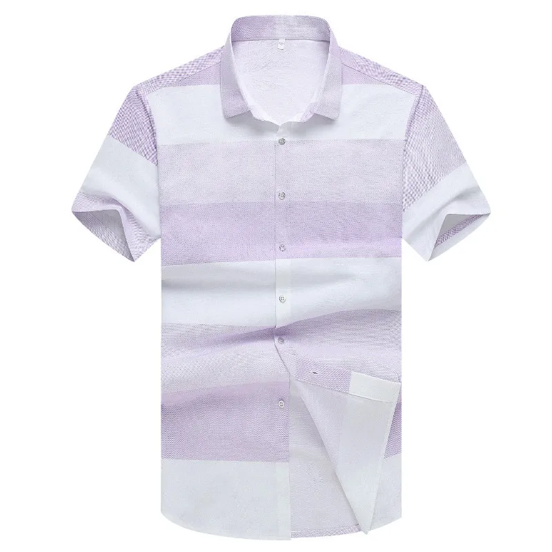 2020 summer new men s fattening plus size fashion casual stripe printed short sleeve T-shirt