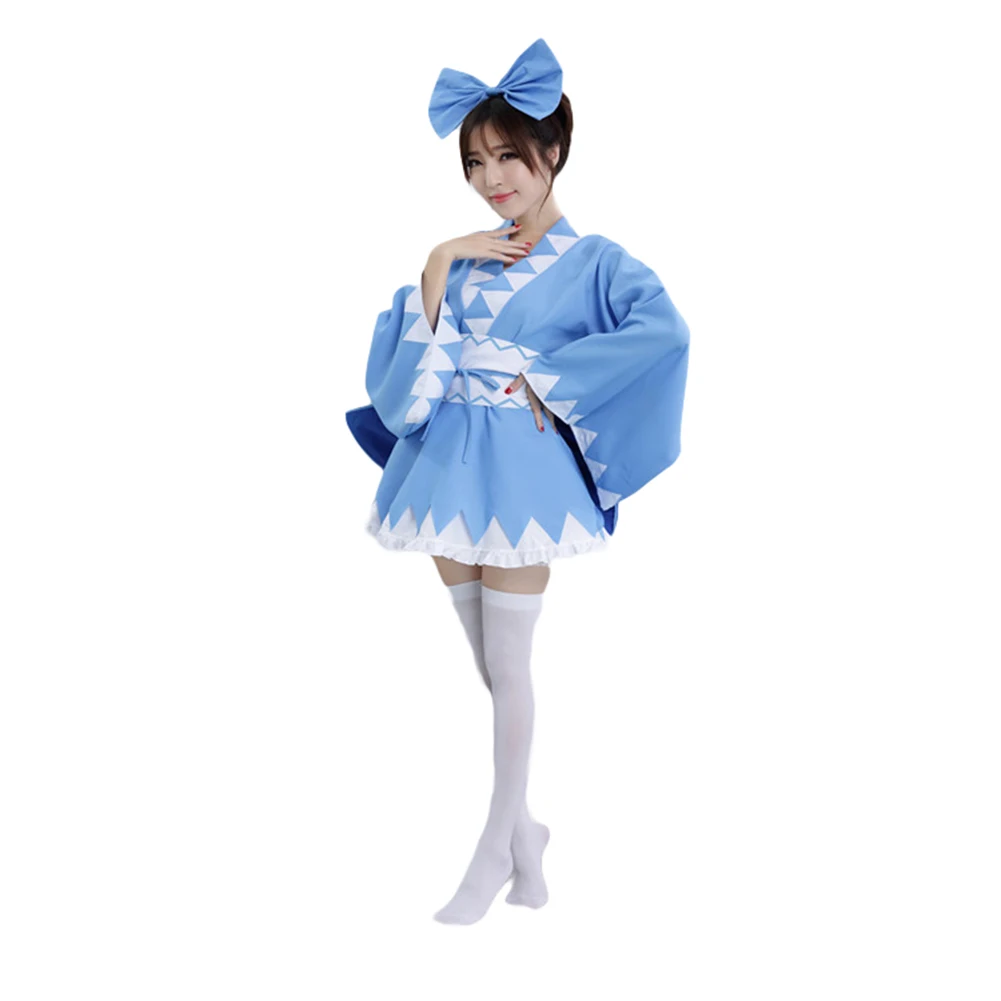 Brdwn Touhou Project Girls Cirno косплей костюм кимоно халат фартук платье |