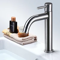 bathroom sink faucet cold water single cold quickly open type handle kitchen basin faucet 1 hole 304 stainless steel sink tap