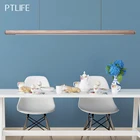 Светодиодная Подвесная лампа из массива дерева в скандинавском стиле, Современная круглая длинная лампа в полоску для спальни, кухни, освесветильник для гостиной, столовой