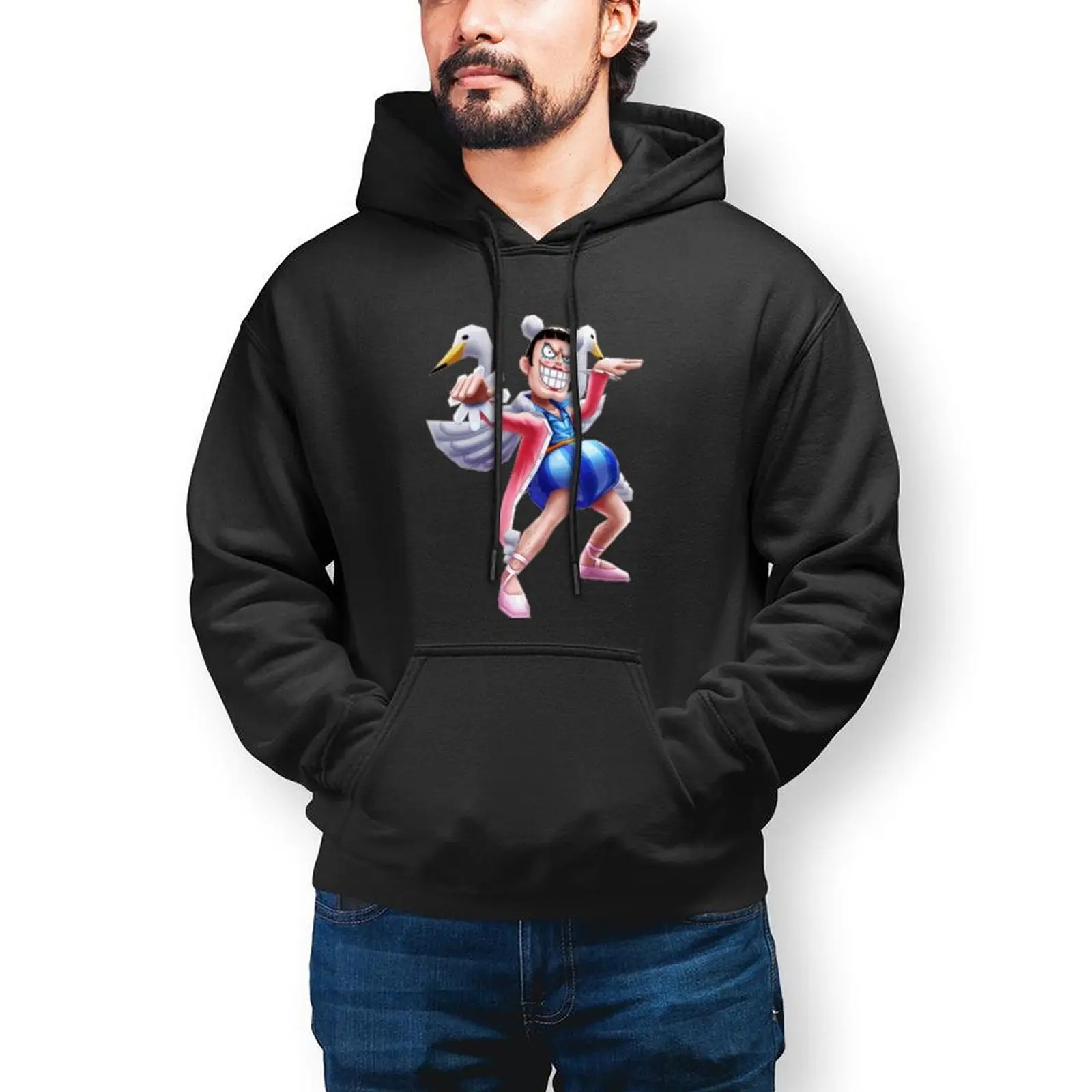 

Bandai One Piece Bentham Swan Hoodies Japanese Manga Cotton Loose Pullover Hoodie Autumn Oversize Nice Hoodie Men