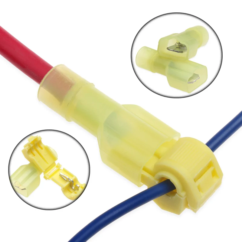 10Pcs Yellow 10 Вт, 30 Вт, 80 шт. Scotch Lock Электрический кабель Разъемы быстрого фиксатор соединения проводов на терминалы обжимные клещи для 0,5-4.0mm2 - Цвет: 10Pcs Yellow
