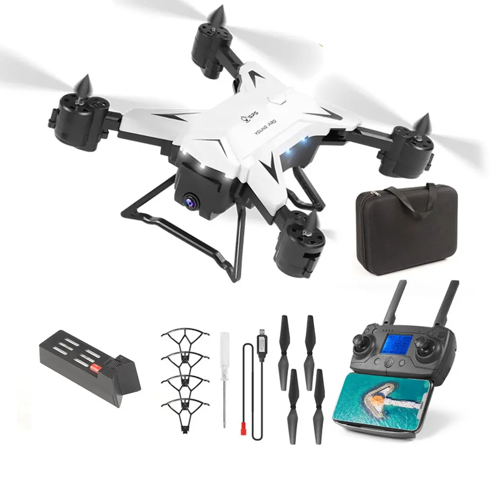 White 1 Battery Дрон gps KY601G 4k Дрон HD 5G wifi FPV Дрон полёт 20 минут Квадрокоптер дистанционное управление расстояние 2 км Дрон камера - Цвет: White 1 Battery