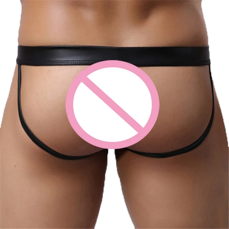 Juguetes сексуальные мужские трусы из искусственной кожи боксеры ПВХ блестящие