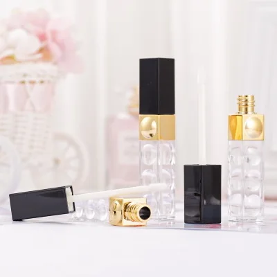 

40pcs/Lot 5ml Black gold lip Gloss Tubes Cosmetic Container Beauty Makeup Tool Mini Refillable Bottles Lipgloss Tube