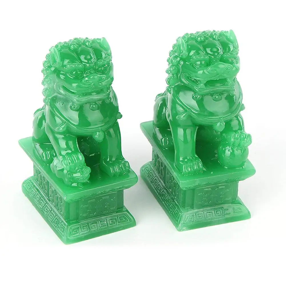 

A Pair Of Fu Foo Dogs Guardian Lion Statues With Stone Finish Feng Shui Decor Cultural Element Asian Foo Dogs Chinese Guardians