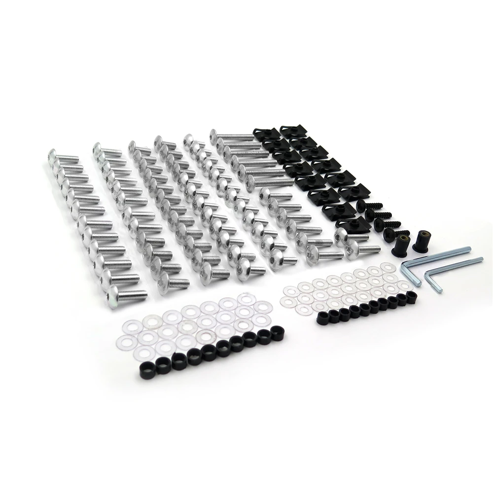 Aftermarket free shipping motorcycle parts Complete Fairing Bolts Kits For Suzuki GSXR 750 00-03 1000 01-02 Silver |