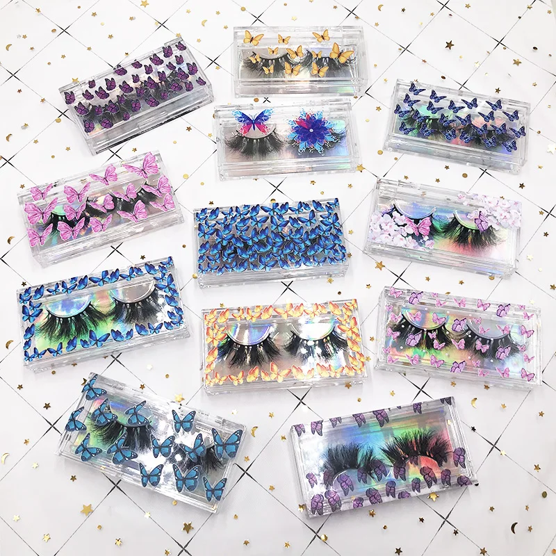 Акриловая прозрачная коробка печать логотипа бабочки 24 коробки набор