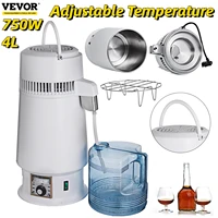 vevor 4l water bottle filter distiller purifier portable tabletop machine stainless steel adjustable temperature for labs homes