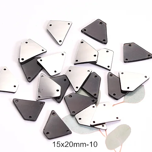 10-15x20mm Высокое Качество гематит 20 шт зеркальные пришивные стразы акриловые зеркальные пришивные стразы свадебные украшения F0085 - Цвет: 10-15x20mm