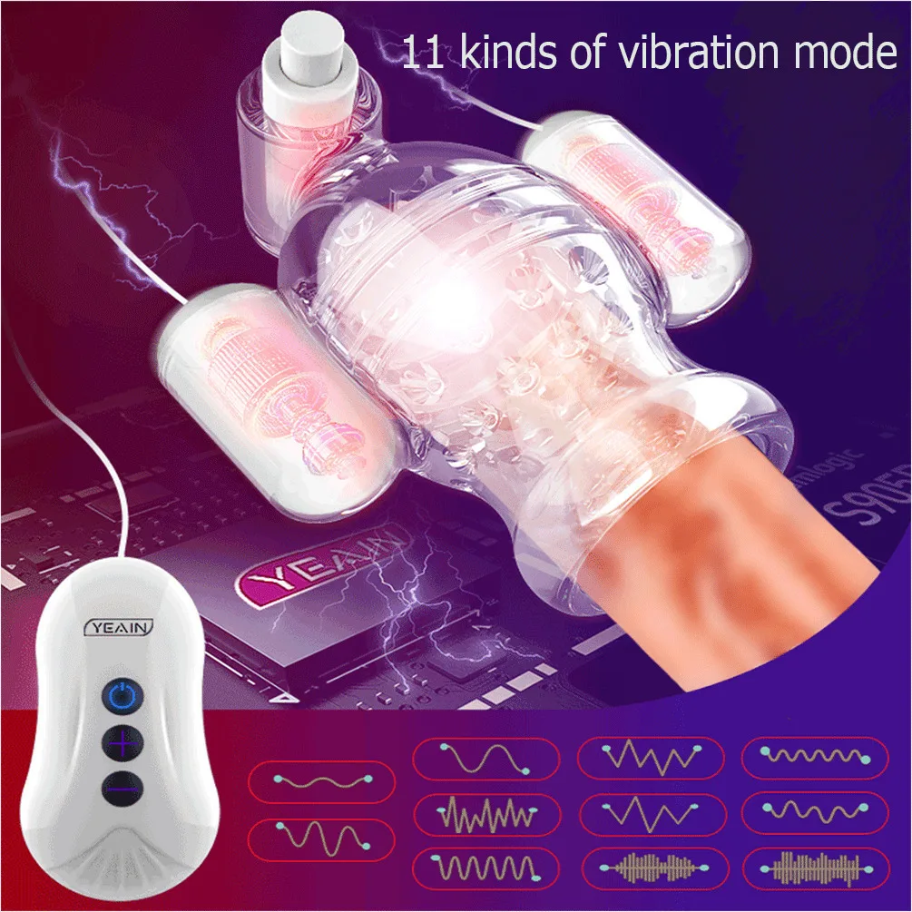 YEAIN Penis Glans Massager Delay Lasting Trainerr Male Masturbator Sex Products Stimulator Bullet Vibrator Toys For Men | Красота и